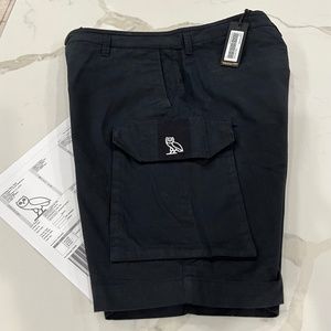 NWT OVO Drake black cargo twill men’s shorts- 34 Brand New